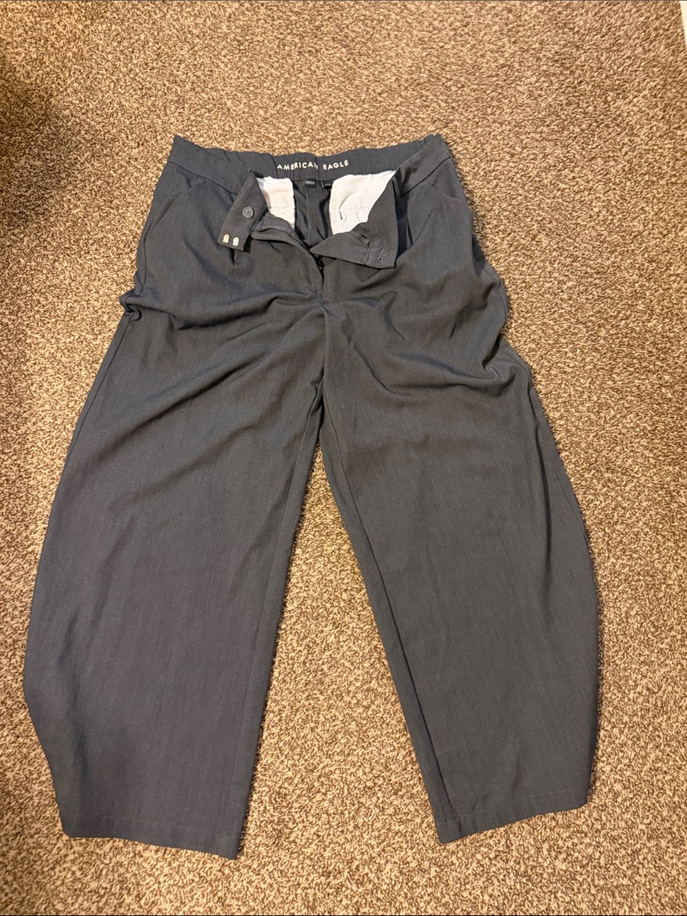 American Eagle Charcoal Curvy Wide Leg Trouser